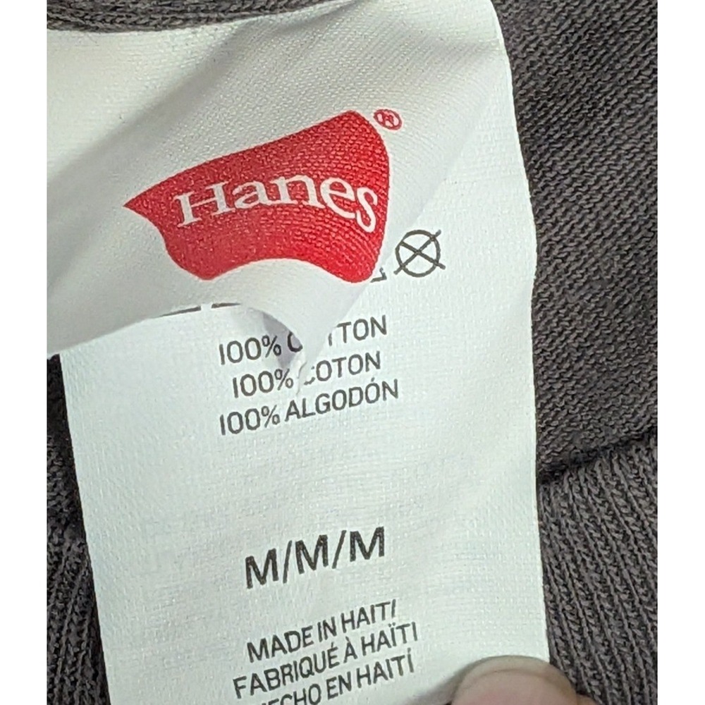 Hanes Half Hood Half Holy Graphic T-Shirt Women Medium Gray Excellent Slogan Tee - Picture 3 of 4